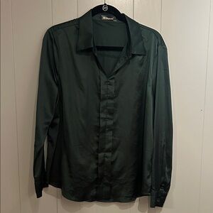 Allegra K Dark Green Blouse Size Large